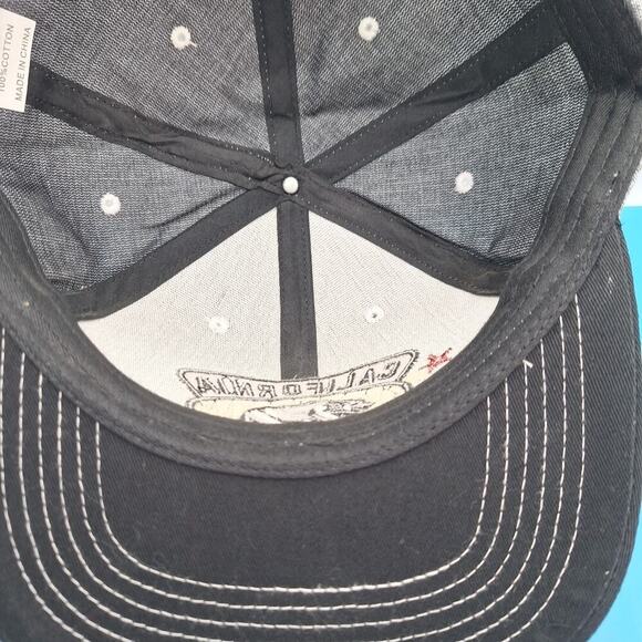 California Republic Bear Gray w/ Black Snap Back Hat Cap 100% Cotton - Picture 7 of 7